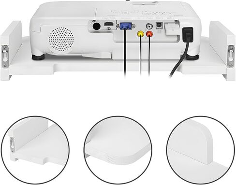 رف جهاز العرض، رف عائم مثبت على جدار جهاز العرض، حامل جهاز العرض، حامل حامل جهاز العرض، حامل جهاز العرض، رف لجهاز Playstation، رف جهاز التوجيه Xbox Series PS5 PS4 من الخشب الصلب in Kuwait