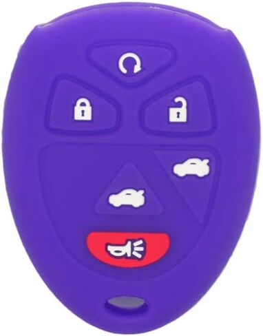 Silicone Cover Protector Case Holder Skin Jacket Compatible with CHEVROLET BUICK GMC CADILLAC SATURN 6 Button Remote Key Fob CV4608 Deep Blue in Kuwait