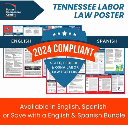 Labor Law Posters 2024 - Tennessee Labor Law Poster State, Federal, OSHA Compliant, Accurate & Up to Date, Includes June Updates, Laminated Labor Law Poster 2024 Tennessee, 36"w x 24"h (English) in Kuwait