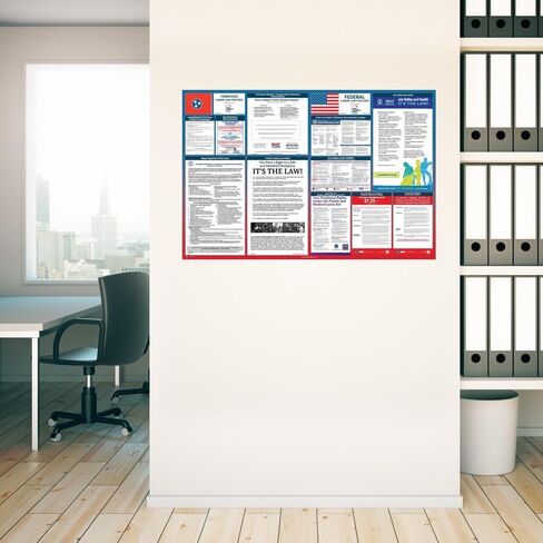 Labor Law Posters 2024 - Tennessee Labor Law Poster State, Federal, OSHA Compliant, Accurate & Up to Date, Includes June Updates, Laminated Labor Law Poster 2024 Tennessee, 36"w x 24"h (English) in Kuwait