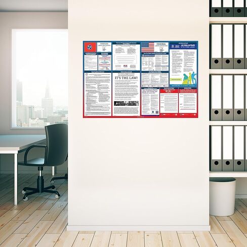 Labor Law Posters 2024 - Tennessee Labor Law Poster State, Federal, OSHA Compliant, Accurate & Up to Date, Includes June Updates, Laminated Labor Law Poster 2024 Tennessee, 36"w x 24"h (English) in Kuwait
