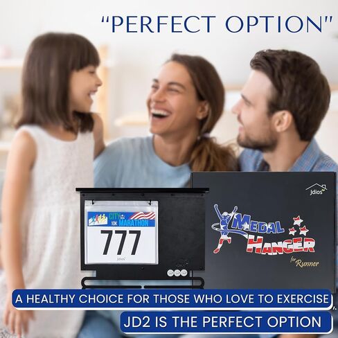 عرض مريلة السباق وشماعة الميداليات مع رف جوائز مقاس 15.7 بوصة، ولوحة عرض الصور - عرض لأكثر من 50 ميدالية وأكثر من 40 مريلة سباق - تتضمن 3 مغناطيسات للصور، و20 حامل صدرية، 2 د.أ أسود (أسود) in Kuwait