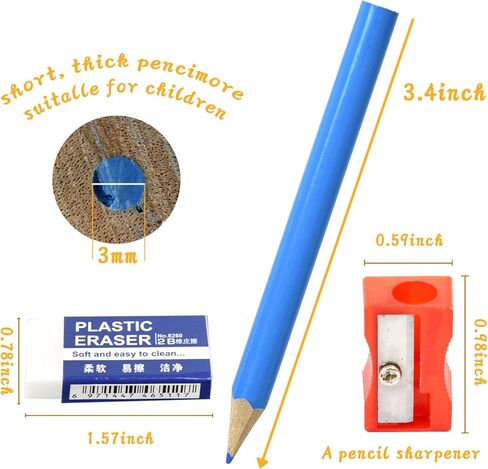 قلم ملون قصير بأيدي صغيرة، مناسب للأطفال من سن 2 إلى 4 سنوات والأطفال في مرحلة ما قبل المدرسة والأطفال الصغار والمبتدئين. قلم رصاص ملون مستدير (10 ألوان) in Kuwait