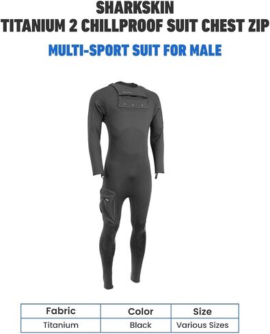 Sharkskin Titanium 2 Multi-Sport Suit for Men, Chillproof Chest Zip Suit - Thermal Protection, Lightweight and Breathable in Saudi Arabia