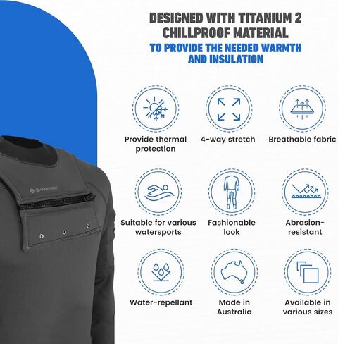 Sharkskin Titanium 2 Multi-Sport Suit for Men, Chillproof Chest Zip Suit - Thermal Protection, Lightweight and Breathable in Saudi Arabia