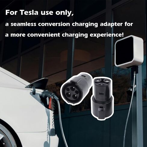 محول J1772 إلى Tesla، 80A/240V AC، محول شاحن SAE J1772 متوافق مع الطراز 3/Y/S/X [معتمد للسلامة]، محول شاحن SAE J1772 EV لسيارات Tesla فقط in Kuwait