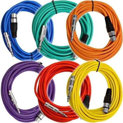 Seismic Audio SATRXL-F2Blue6 2-Feet XLR Female to 1/4-Inch TRS Patch Cables - Blue in Saudi Arabia