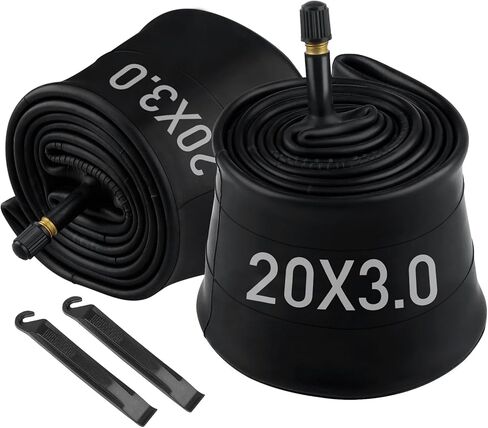 2 حزمة من الأنابيب الداخلية للدراجة ذات الإطارات السميكة 20 × 4 26 × 4 20 × 3 مع صمام AV 32 مم، أنبوب دراجة مطاطي بوتيل ممتاز 20 × 4.0 مع رافعتين للإطارات، 20، 26 × 3.5-4، 20 × 2.5-3 أنبوب دراجة للطرق/MTB/الجبل/ الدراجة الإلكترونية in Kuwait