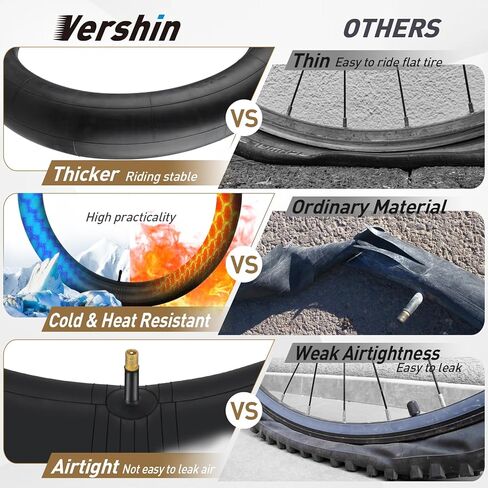 2 حزمة من الأنابيب الداخلية للدراجة ذات الإطارات السميكة 20 × 4 26 × 4 20 × 3 مع صمام AV 32 مم، أنبوب دراجة مطاطي بوتيل ممتاز 20 × 4.0 مع رافعتين للإطارات، 20، 26 × 3.5-4، 20 × 2.5-3 أنبوب دراجة للطرق/MTB/الجبل/ الدراجة الإلكترونية in Kuwait