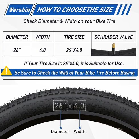 2 Pack 20x4 26x4 20x3 Fat Tire Bike Inner Tubes with AV 32mm Valve, 20 x 4.0 Premium Butyl Rubber Bike Tube with 2 Tire Levers, 20, 26x3.5-4, 20x2.5-3 Bike Tube for Road/MTB/Mountain/E Bike in Saudi Arabia