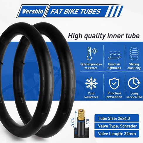 2 Pack 20x4 26x4 20x3 Fat Tire Bike Inner Tubes with AV 32mm Valve, 20 x 4.0 Premium Butyl Rubber Bike Tube with 2 Tire Levers, 20, 26x3.5-4, 20x2.5-3 Bike Tube for Road/MTB/Mountain/E Bike in Saudi Arabia