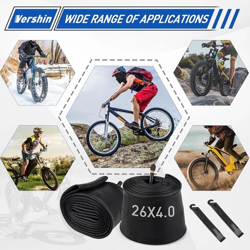 2 Pack 20x4 26x4 20x3 Fat Tire Bike Inner Tubes with AV 32mm Valve, 20 x 4.0 Premium Butyl Rubber Bike Tube with 2 Tire Levers, 20, 26x3.5-4, 20x2.5-3 Bike Tube for Road/MTB/Mountain/E Bike in Saudi Arabia