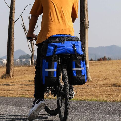 PELLOR Bike Bag Rear Bicycle Pannier Bags 70L Large Capacity Detachable Bicycle Rear Seat Commuter Bag Luggage Carrier Waterproof Saddle Bags with Rain Cover in Kuwait