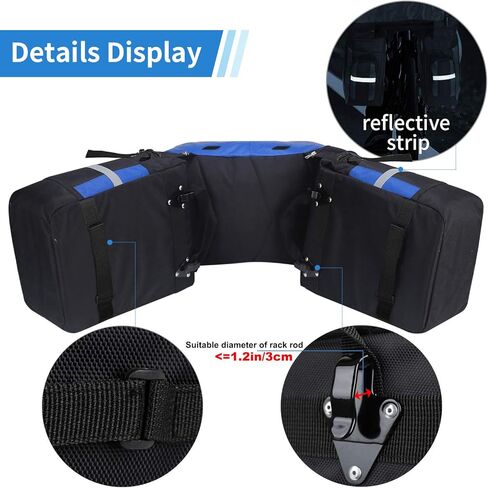 PELLOR Bike Bag Rear Bicycle Pannier Bags 70L Large Capacity Detachable Bicycle Rear Seat Commuter Bag Luggage Carrier Waterproof Saddle Bags with Rain Cover in Kuwait