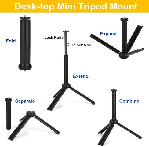 Selfie Light with Tripod and Clip for iPhone/iPad/Laptop/Computer/Android Smart Phone,1800m Ah USB Rechargeable 9 Lighting Mode Fit for Selfie,Makeup,Vlog,TikTok,Video Conference in Saudi Arabia