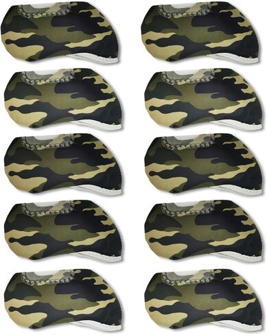 10 قطع من مكاوي الجولف، غطاء رأس مموه من النيوبرين، غطاء حماية لنادي الجولف مغسول بالماكينة in Kuwait