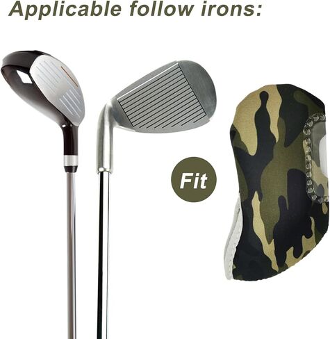 10 قطع من مكاوي الجولف، غطاء رأس مموه من النيوبرين، غطاء حماية لنادي الجولف مغسول بالماكينة in Kuwait