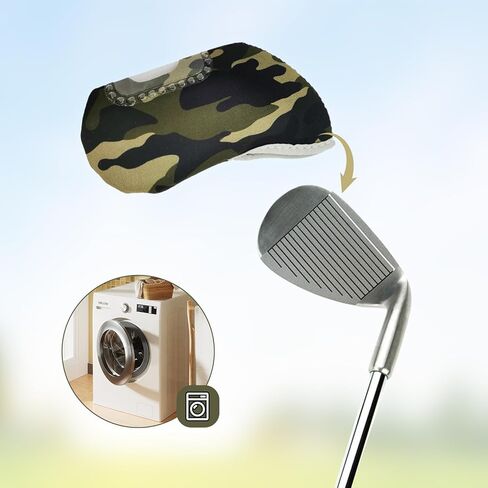 10 قطع من مكاوي الجولف، غطاء رأس مموه من النيوبرين، غطاء حماية لنادي الجولف مغسول بالماكينة in Kuwait