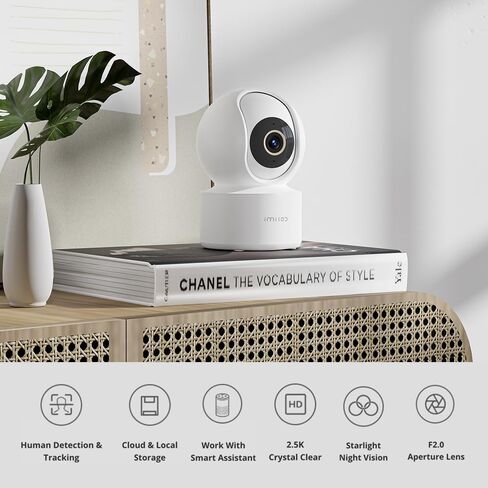 كاميرا داخلية ذكية 2.5K - كاميرا WiFi أمنية مع رؤية ليلية لمراقبة الأطفال، كاميرا للحيوانات الأليفة بزاوية 360 درجة مع تطبيق، صوت ثنائي الاتجاه، اكتشاف الذكاء الاصطناعي، تخزين بطاقة SD/سحابة، إعداد سهل (C21) in Kuwait