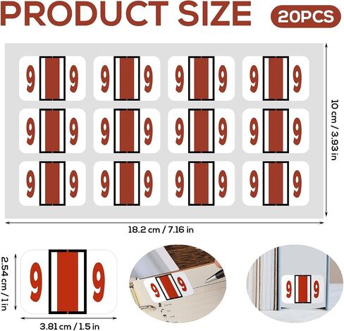 240pcs File Folder Labels, Self Adhesive File Folder Number Labels Rectangle File Folder Chart Labels Index Stickers Tabs Compatible with BCCR/BCCS Smead TPAM Office Supplies (9) in Saudi Arabia