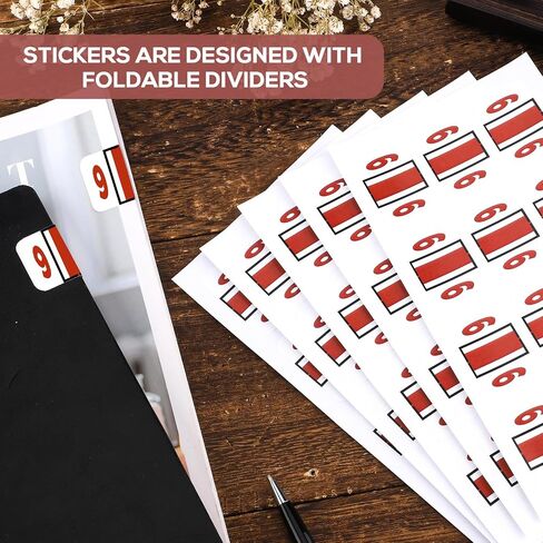 240pcs File Folder Labels, Self Adhesive File Folder Number Labels Rectangle File Folder Chart Labels Index Stickers Tabs Compatible with BCCR/BCCS Smead TPAM Office Supplies (9) in Saudi Arabia
