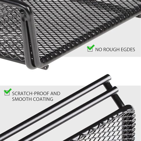 Univivi 17 بوصة منظم الأسلاك تحت المكتب، شبكة معدنية تحت المكتب صينية إدارة الكابلات، منظم الأسلاك تحت المكتب، منظمات سلك المكتب الدائمة للمكتب والمنزل، عبوة من قطعتين باللون الأسود in Kuwait