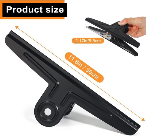 Extra Large Bulldog Clips,2 Pack Bulldog Clips Black Stainless Steel Document Binder Paper Clips, Posters, Drawing Board, Home, Office Supplies, School Supplies-11.8 inch/30 cm in Saudi Arabia