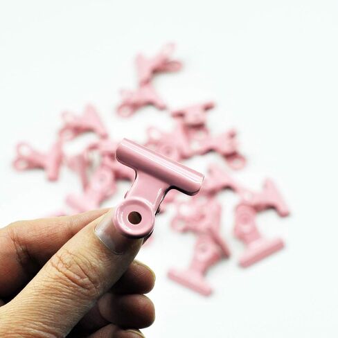 Metal Hinge Clips Bulldog Clips,Clips for Photos, Maps, Drawings, Art Work,Price Tag,Pack of 24 Metal Pink in Kuwait