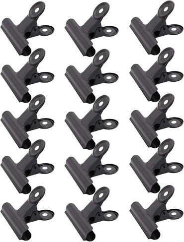15pcs 2-1/2 Inch Black Metal Hinge Clip File Clamps for Crafts, Food Bags, Drawings, Photos at Home Kitchen & Office Useage in Saudi Arabia