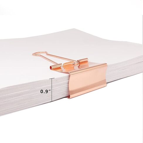 مشابك ربط كبيرة مقاس 2 بوصة (12 حزمة)، مشابك ورقية للمكتب والمدرسة (ذهبي وردي) in Saudi Arabia
