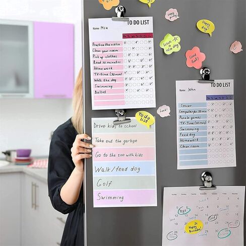 10 قطع من المشابك المغناطيسية، حامل مغناطيسي للثلاجة المعدنية، مشابك مغناطيسية شديدة التحمل، مشابك مغناطيسية للسبورة البيضاء لقائمة الملاحظات، تعرض الصور، ديكور المنزل والمطبخ والمكتب in Kuwait