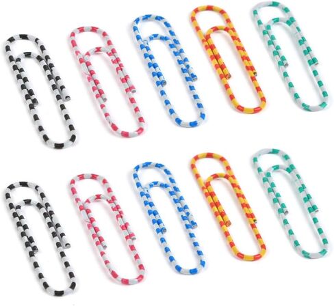 300 قطعة من مشابك الورق، 2 بوصة من مشابك الورق الملونة مع صندوق تخزين للملفات والأوراق والمدرسة ومستلزمات المكاتب، ومشابك ورق ضخمة مطلية بالفينيل بألوان متنوعة (مخططة) in Kuwait