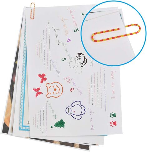 300 قطعة من مشابك الورق، 2 بوصة من مشابك الورق الملونة مع صندوق تخزين للملفات والأوراق والمدرسة ومستلزمات المكاتب، ومشابك ورق ضخمة مطلية بالفينيل بألوان متنوعة (مخططة) in Kuwait