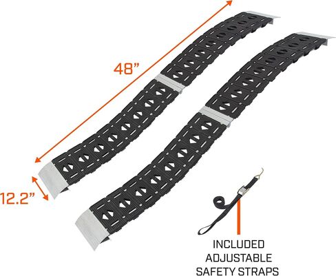 CARGOSMART 3092, Hybrid S-Curve Centerfold Ramp, For Use Easily And Safely Loading & Unloading Lawn Equipment, Motorcycles, ATVs, 750 Lb Per Ramp Capacity, Black 2-Pack in Saudi Arabia