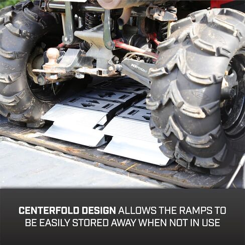 CARGOSMART 3092, Hybrid S-Curve Centerfold Ramp, For Use Easily And Safely Loading & Unloading Lawn Equipment, Motorcycles, ATVs, 750 Lb Per Ramp Capacity, Black 2-Pack in Saudi Arabia