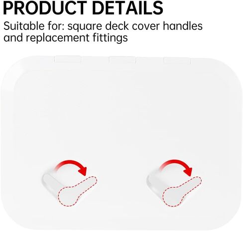 2 Pcs RV Handle Latch for Inspection Hatch Square Hatch Cover Accessories Handle White in Kuwait