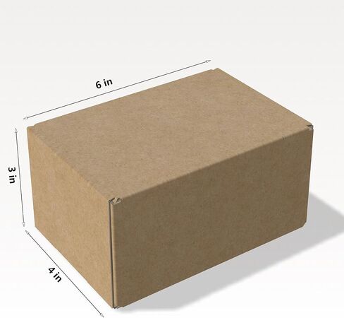 مجموعة صناديق شحن صغيرة مقاس 6 × 4 × 3 مكونة من 30 صندوق بريد من الورق المقوى المموج البني لتغليف الهدايا الحرفية للأعمال الصغيرة وتقديم المنتجات in Kuwait
