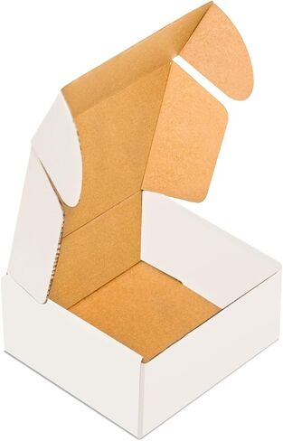 50 pack Small Shipping Box,6x4x2'',Corrugated Mailer,YUNSY-BOX Cardboard Box, White,for Small Business in Saudi Arabia