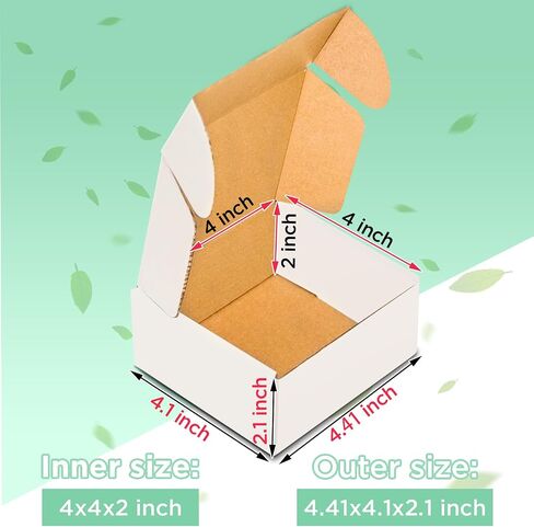 50 pack Small Shipping Box,6x4x2'',Corrugated Mailer,YUNSY-BOX Cardboard Box, White,for Small Business in Saudi Arabia