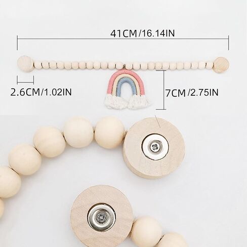 2 Pieces Wooden Beaded Curtain Tiebacks, Tassel Curtain Buckles Magnetic Curtain Buckles, Rainbow Tassel Curtain Tiebacks No Punch Decoration (Blue) in Saudi Arabia