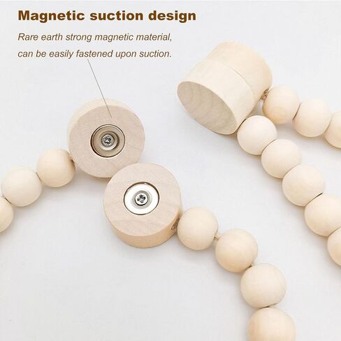 2 Pieces Wooden Beaded Curtain Tiebacks, Tassel Curtain Buckles Magnetic Curtain Buckles, Rainbow Tassel Curtain Tiebacks No Punch Decoration (Blue) in Saudi Arabia