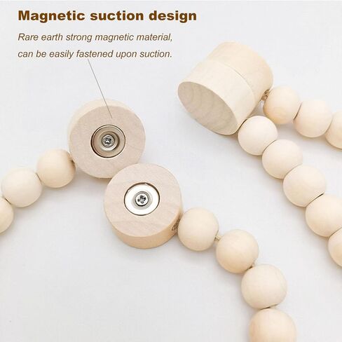 2 Pieces Wooden Beaded Curtain Tiebacks, Tassel Curtain Buckles Magnetic Curtain Buckles, Rainbow Tassel Curtain Tiebacks No Punch Decoration (Blue) in Saudi Arabia