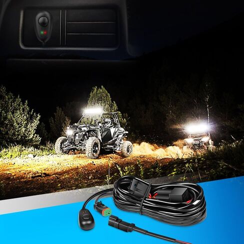 Nilight - 10017W 16AWG DT موصل الأسلاك تسخير عدة LED ضوء بار 12V على إيقاف التبديل السلطة التتابع بليد الصمامات لأضواء الطرق الوعرة LED ضوء العمل الرصاص واحد، 2 سنة الضمان in Kuwait