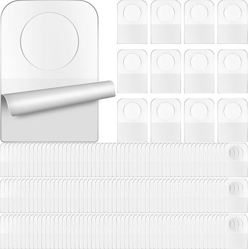 Blulu 3000 Pcs Hang Tabs Slot Hole Self Adhesive Hanging Tabs Hang Tags Transparent Sticky Tabs for Retail Displays in Business Shops(0.875 x 1.25 in, Round) in Saudi Arabia