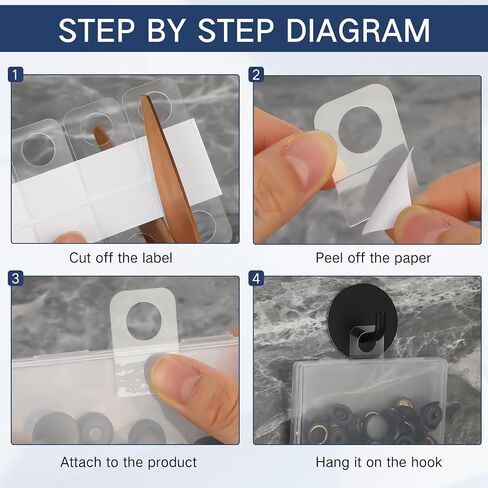 Blulu 3000 Pcs Hang Tabs Slot Hole Self Adhesive Hanging Tabs Hang Tags Transparent Sticky Tabs for Retail Displays in Business Shops(0.875 x 1.25 in, Round) in Saudi Arabia