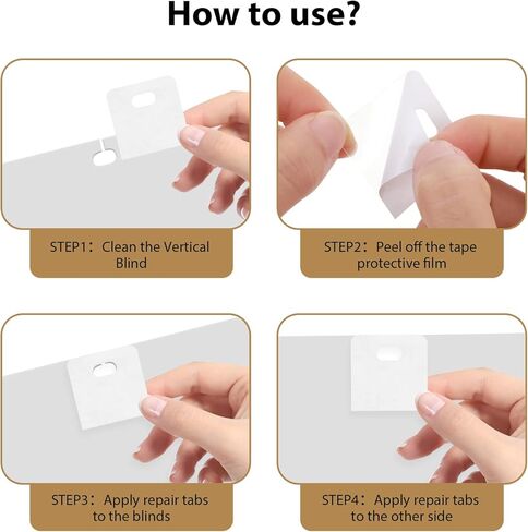 25 Sets (50 Pcs) Vertical Blind Repair Tabs, Clear Vertical Blinds Replacement Slats Fixer Tabs Vertical Blinds Repair Parts Kit in Kuwait