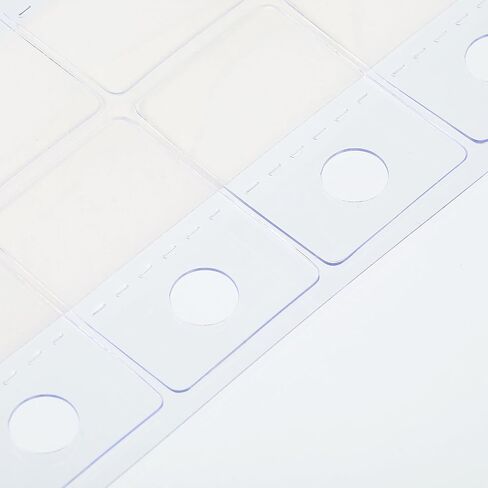 Tecunite 300 قطعة علامات تبويب لاصقة معلقة 1 1/2 × 1 بوصة فتحة مستديرة من البلاستيك الشفاف علامات تعليق علامات التبويب علامات التبويب القابلة للطي لعرض متجر البيع بالتجزئة in Kuwait