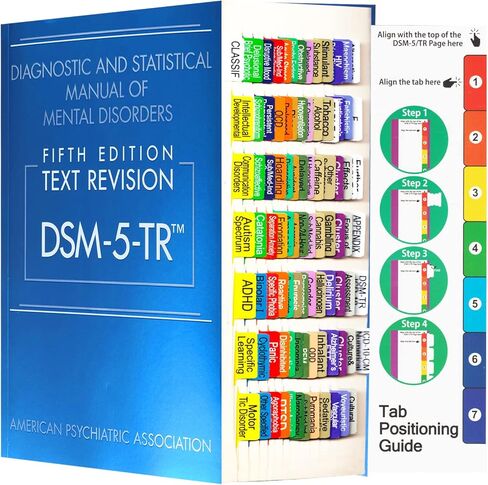 DSM-5-TR Index Tabs, 96 Laminated DSM V TR Tabs and 12 Blank Tabs,Thick Waterproof Material Color-Coded Print, Easy to Read Guide Tabs for The Diagnostic and Statistical Manual of Mental Disorders in Kuwait