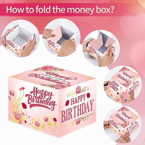 Birthday Money Box for Cash Gift Pull,Funny Carnation Pop Out Money Gift Box for Mother, Pop Up Money Holder for Cash,Surprise Money Roll Gift Boxes for Women Girlfriend Wife Daugther Grandmother in Kuwait