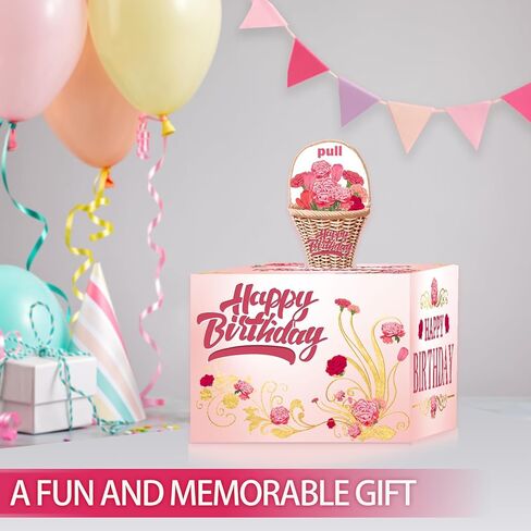 Birthday Money Box for Cash Gift Pull,Funny Carnation Pop Out Money Gift Box for Mother, Pop Up Money Holder for Cash,Surprise Money Roll Gift Boxes for Women Girlfriend Wife Daugther Grandmother in Kuwait